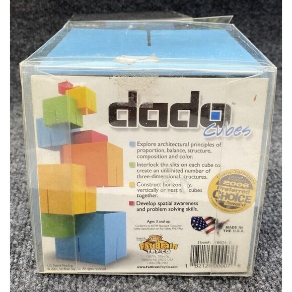 Fat Brain Toys Dado Cubes Interlocking Building Block Set Early Learning - Picture 1 of 9